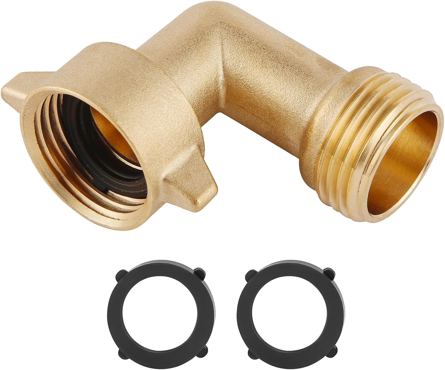 90-Degree Hose Elbow For RVs — Solid Brass Construction