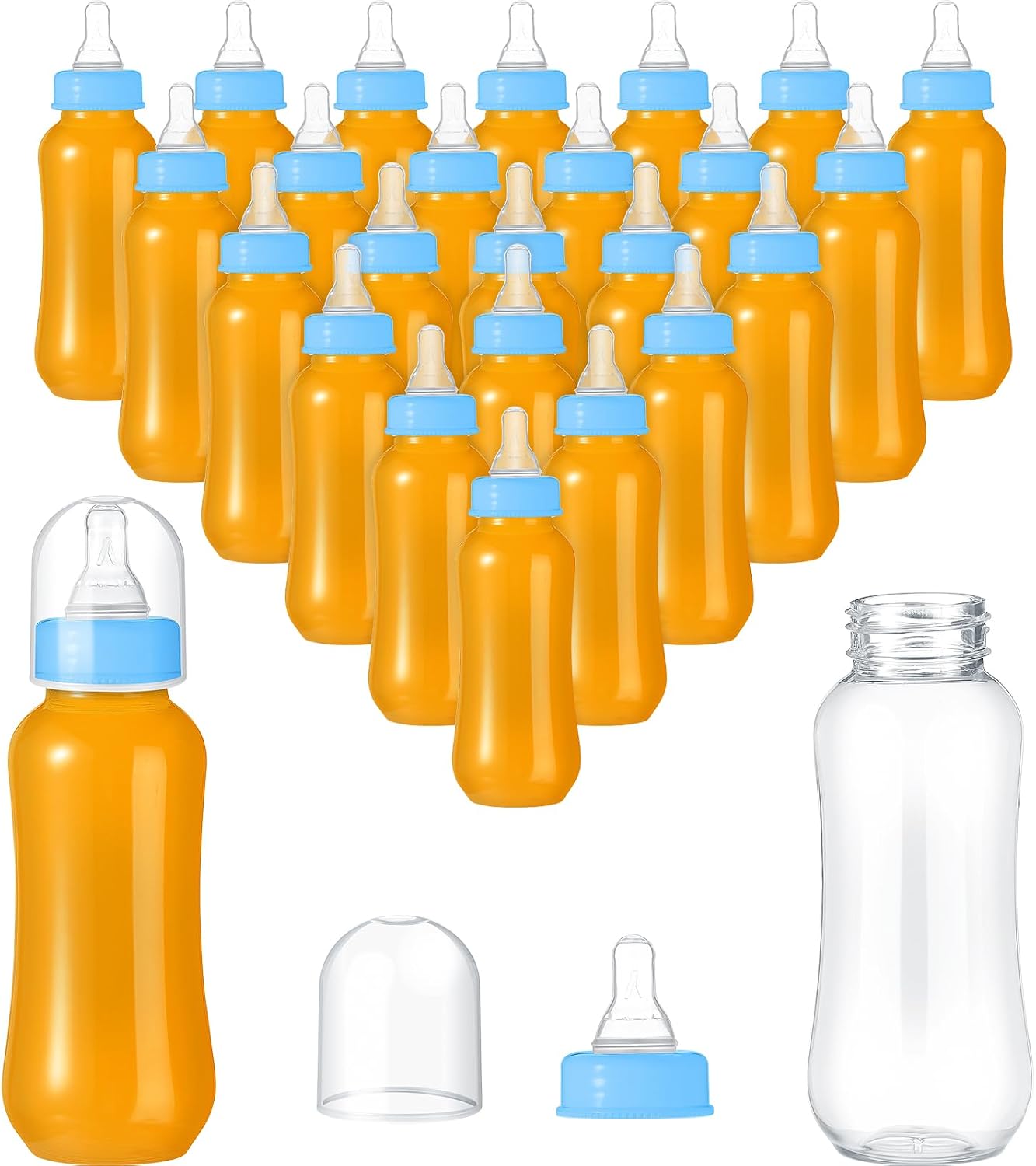 Norme 9.5 oz Plastic Bottles Chug Shower Game Party Favors for Baby Shower Decorations Gender Reveal Gifts(Blue,24 Pcs)