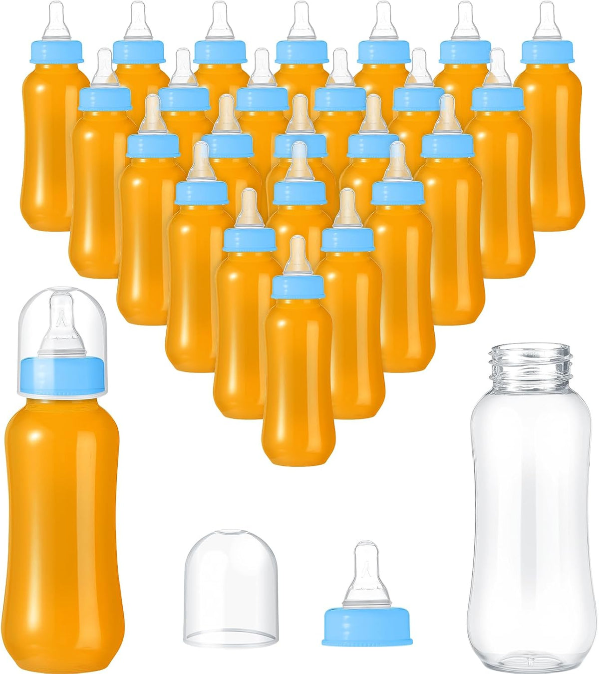 Norme 9.5 oz Plastic Bottles Chug Shower Game Party Favors for Baby Shower Decorations Gender Reveal Gifts(Blue,24 Pcs)