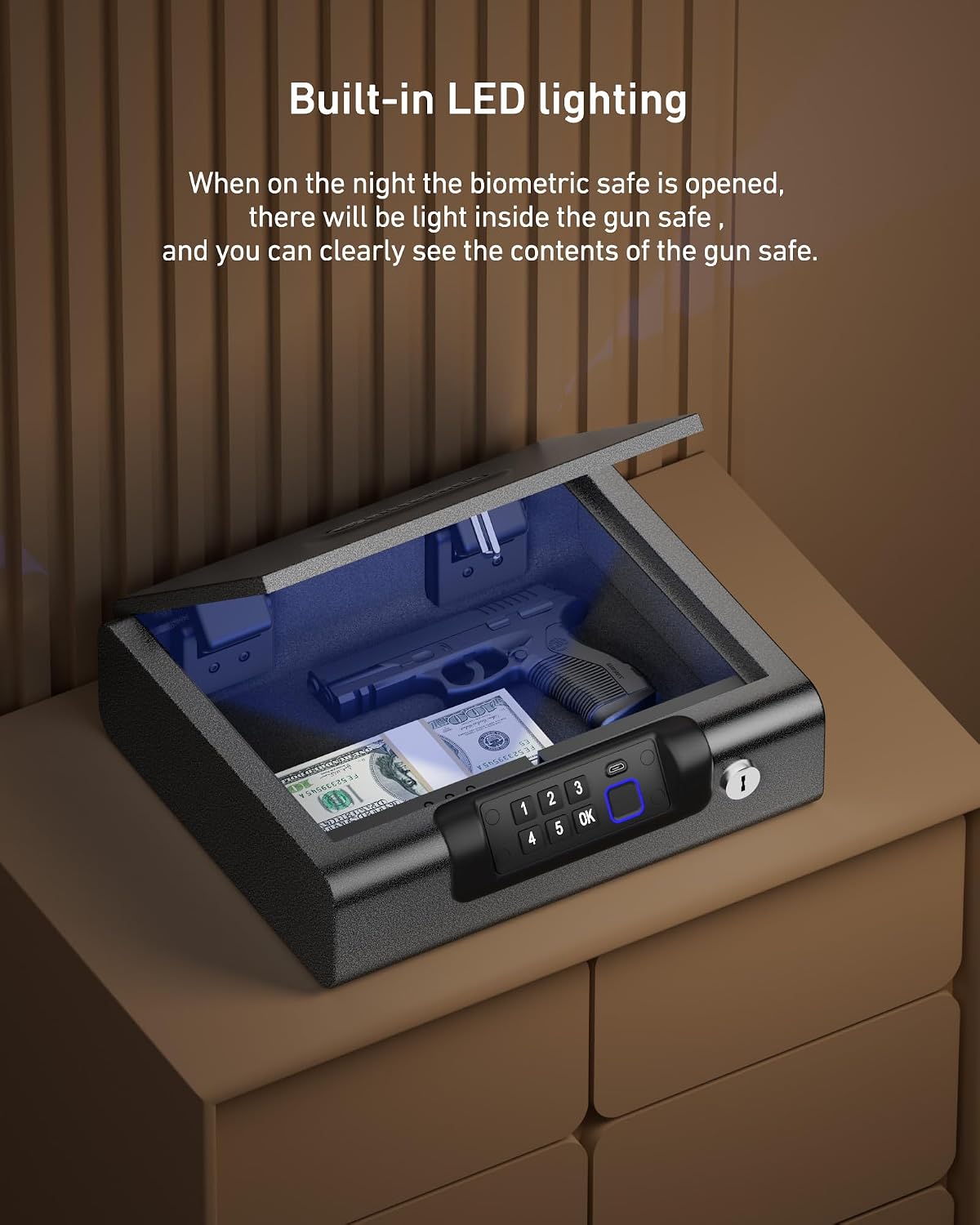 BILLCONCH Gun Safe,Biometric Fingerprint Gun Safe for Handgun Pistol Safes