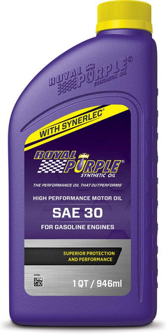 Royal Purple 01030 SAE 30 Heavy Duty High Performance Synthetic Motor Oil - 1 Quart Bottle