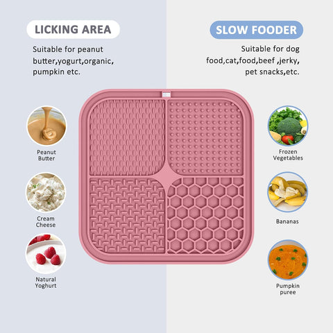 ChefAide 2 Pack Lick Mat for Dogs, Cats & Puppies with Suction Cups