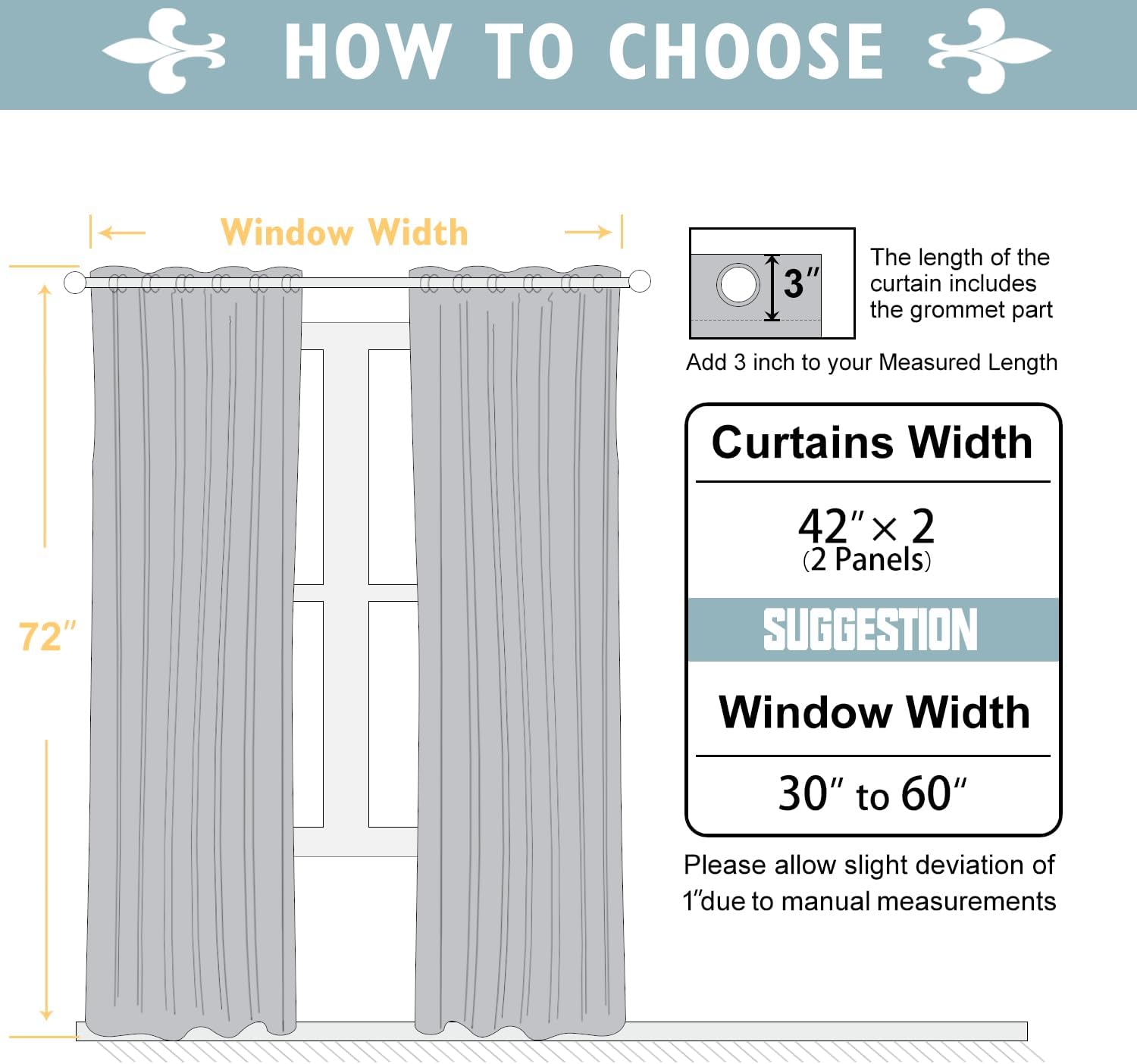 ChrisDowa Room Darkening Curtains for Bedroom and Living Room 72 Inch Long