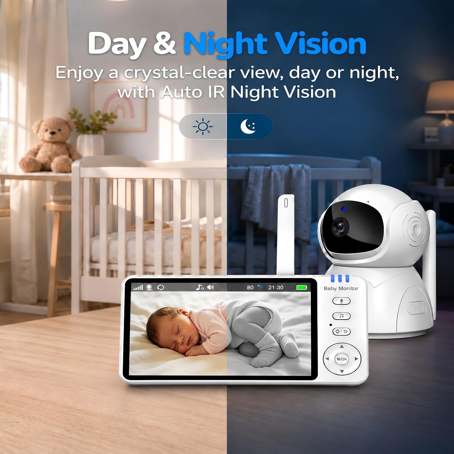 No WiFi Baby Monitor with Camera and Audio - 100H Battery