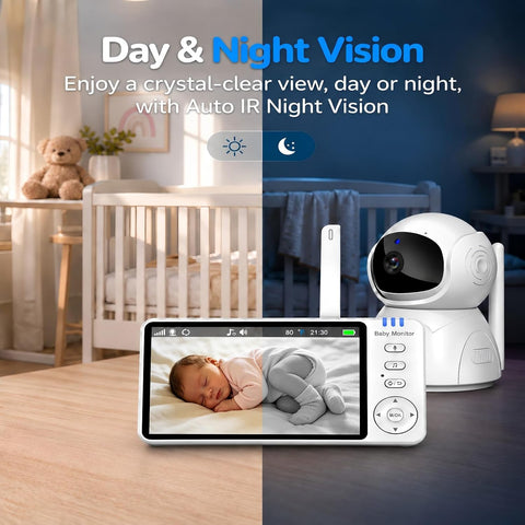 No WiFi Baby Monitor with Camera and Audio - 100H Battery