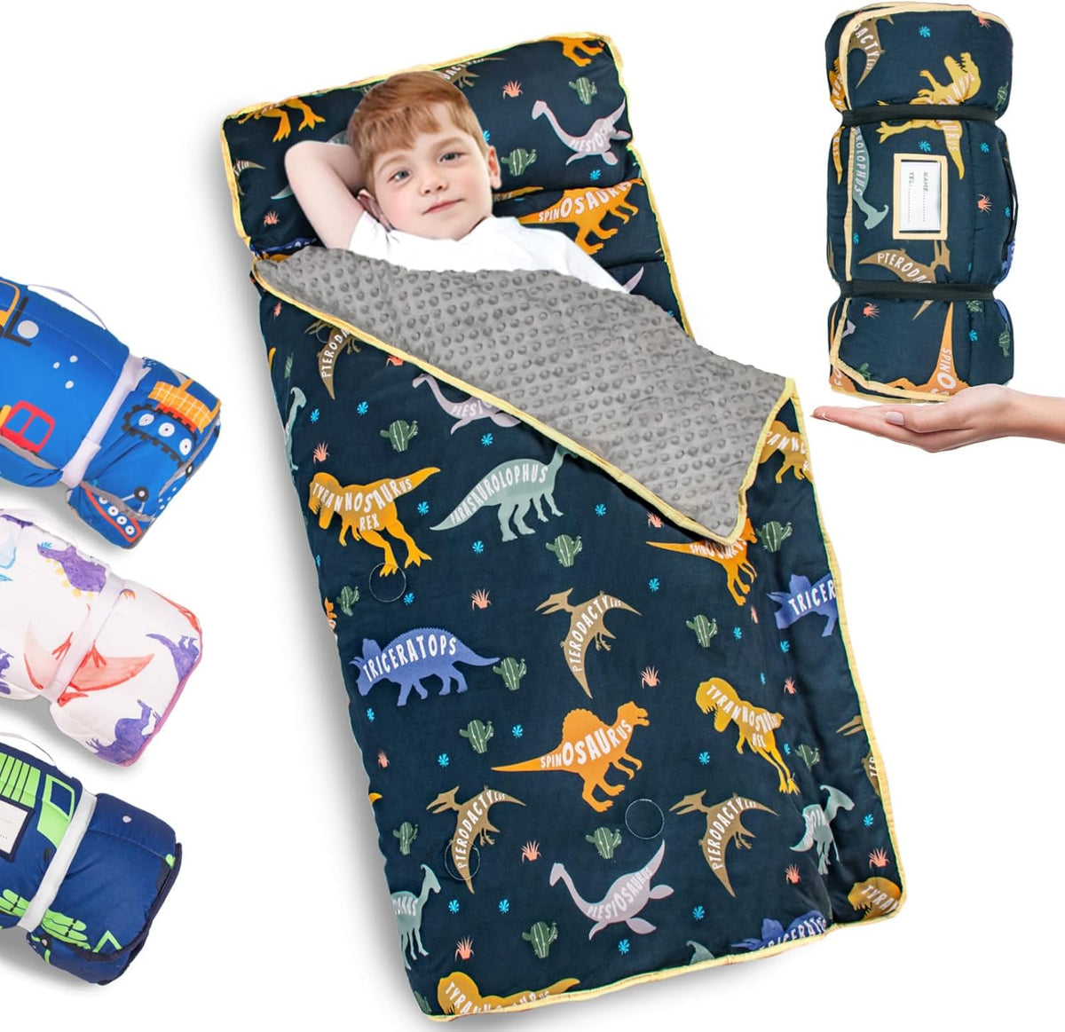 Primlect Toddler Nap Mat with Pillow, Thickened Extra Large Sleeping Bag