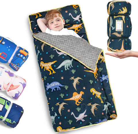 Primlect Toddler Nap Mat with Pillow, Thickened Extra Large Sleeping Bag