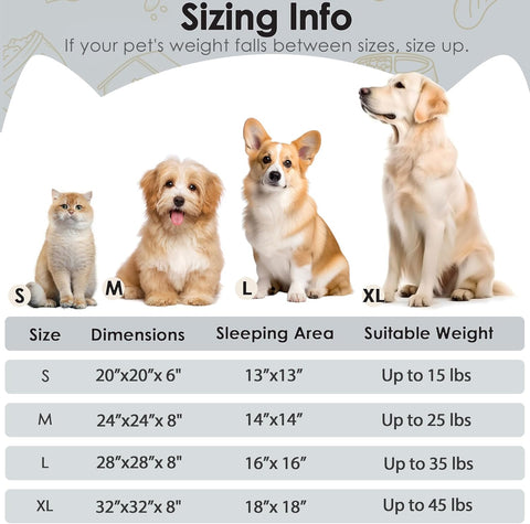 Dogs Bed for Small Dogs, Anti-Anxiety Washable Round Bed (24in Light Grey)