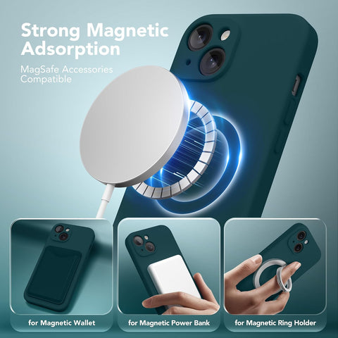 Magnetic for iPhone 13 Case Silicone Deep Blue