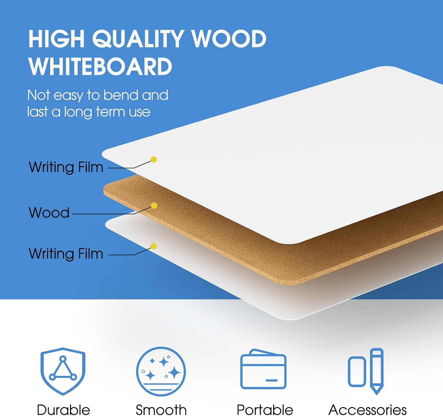 MaxGear Double Sided Dry Erase Board, 9'' x 12'' Small White Board, 6 Pack
