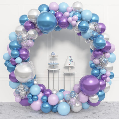 Amandir 153pcs Blue Purple Balloon Garland Arch Kit Different Sizes