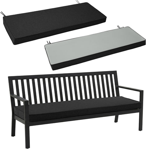 Outdoor Bench Cushion, 48 x 16 Inch, Black
