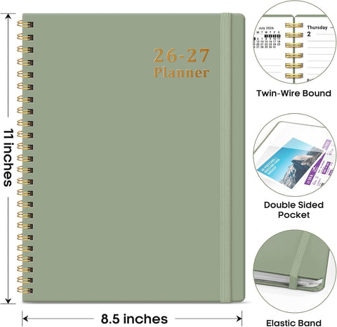 Taja Planner 2026-2027, 8.5" x 11" Calendar Planner, Jul 2026-Jun 2027