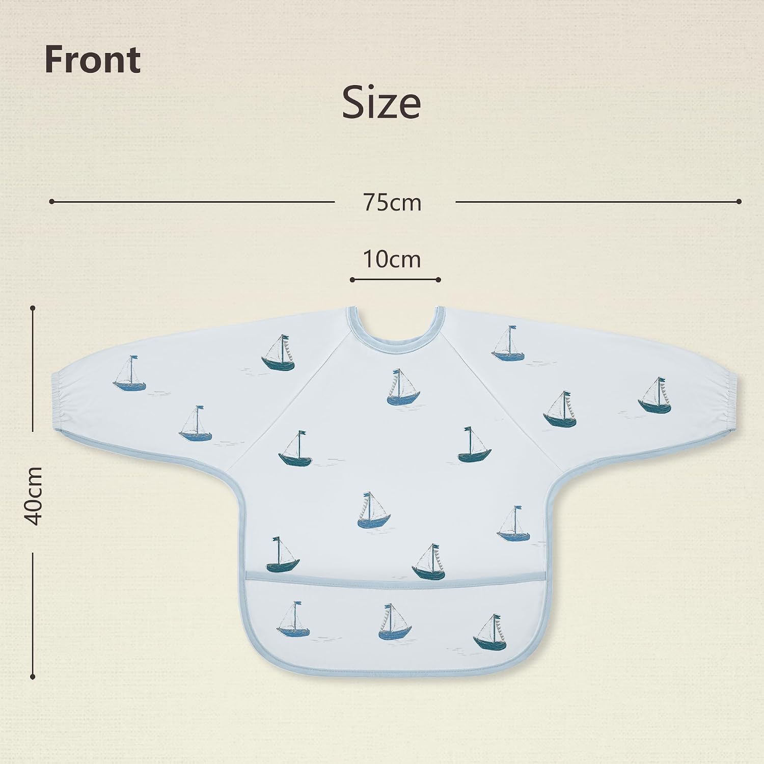 Susurration Baby Long Sleeve Bib Waterproof Sleeved Bib Smock for Baby