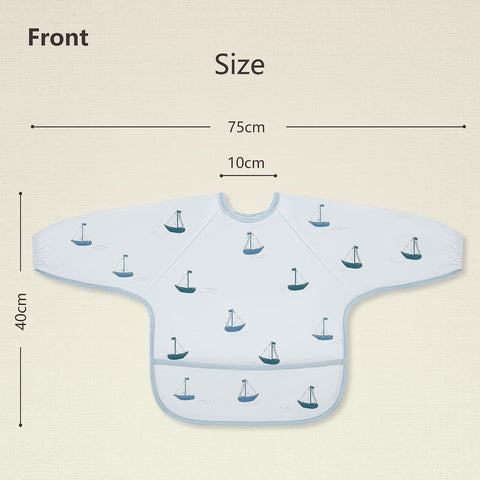 Susurration Baby Long Sleeve Bib Waterproof Sleeved Bib Smock for Baby