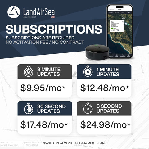 LandAirSea Overdrive GPS Tracker — Extended Life Battery, Magnetic, and Waterproof. Commercial GPS Tracker for Vehicles, Trailers, Equipment, and Assets. Real-Time Global Tracking.