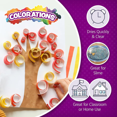 Colorations Washable Clear Glue, 1 Gallon, Non-Toxic, Great for Slime