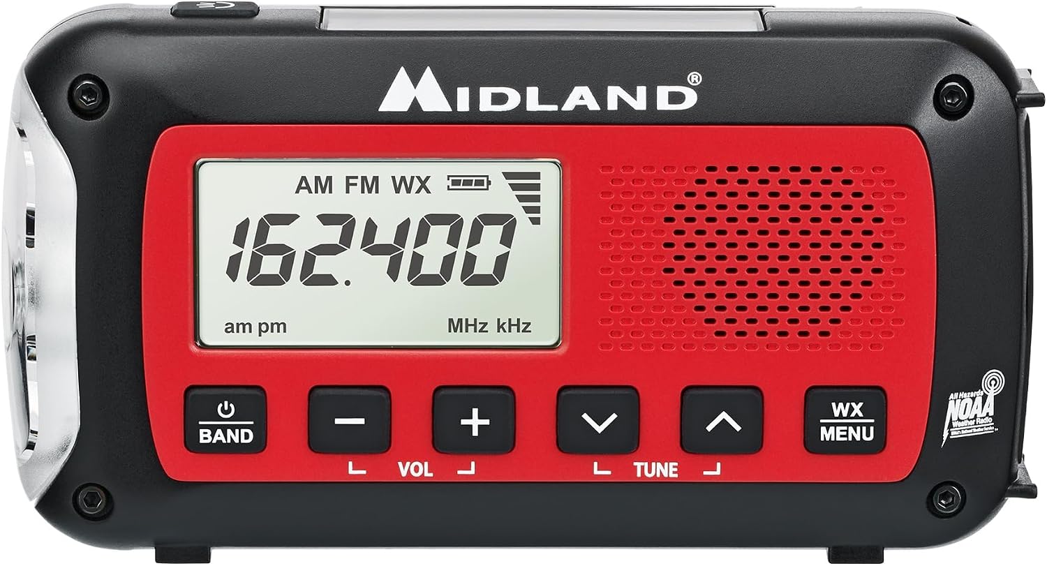 Midland ER10VP Weather Radio - Flashlight & Emergency Alert - AM/FM Radio