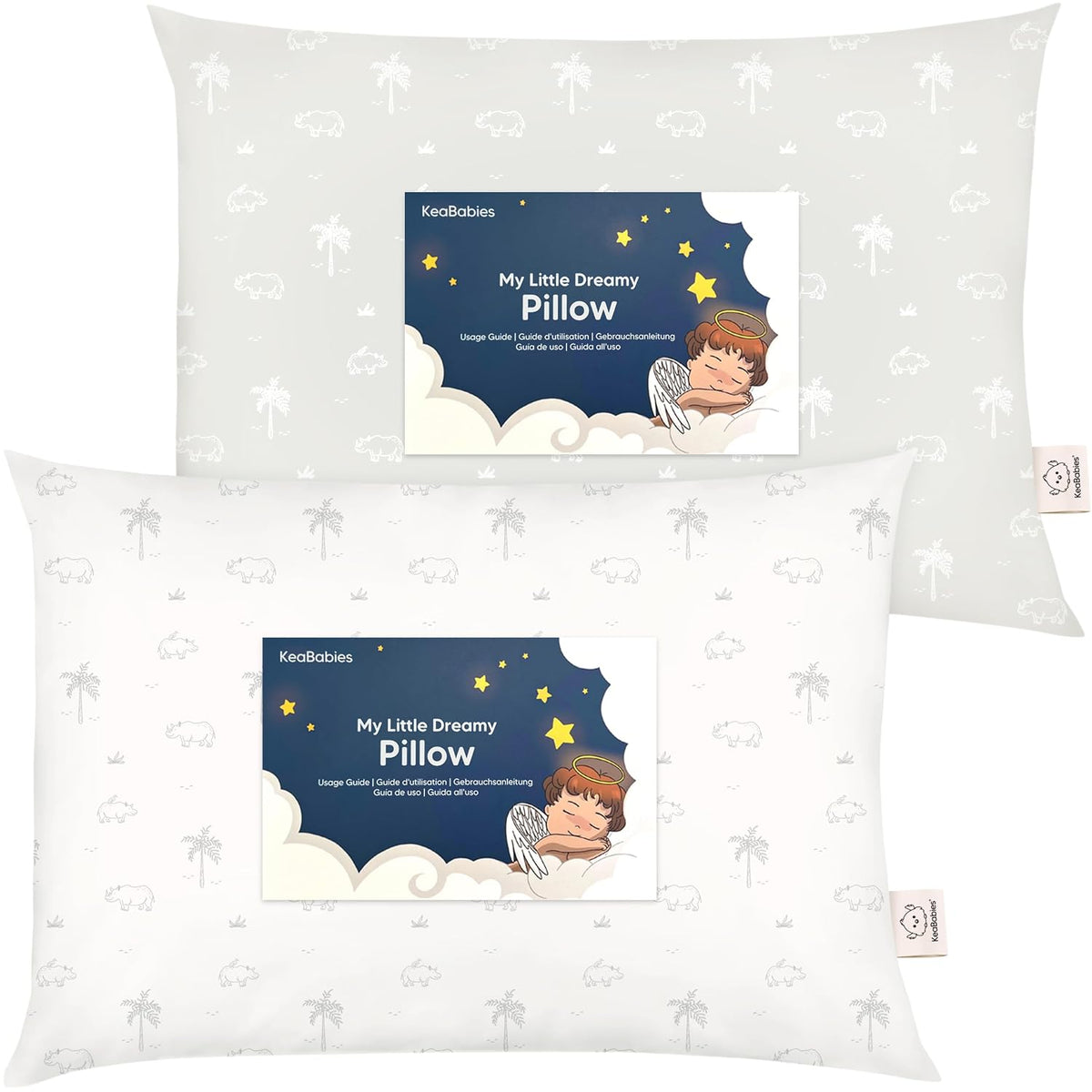 KeaBabies 2pk Toddler Pillows 2 Year Old to 5,13x18 Kids Pillow(Wild Horns)