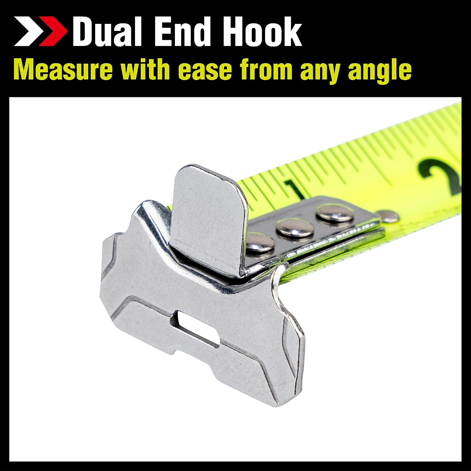 Komelon 25-Ft Self Lock Dual, auto Lock with Secure Lock Mechanism, Printed Fractions