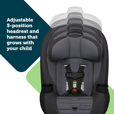 Safety 1st Ellaris 3-in-1 Convertible Car Seat, Slim Fit Design, Rear & Forward-Facing, 5-Position Headrest, Travel-Friendly with Machine-Washable Seat Pad, London Blue