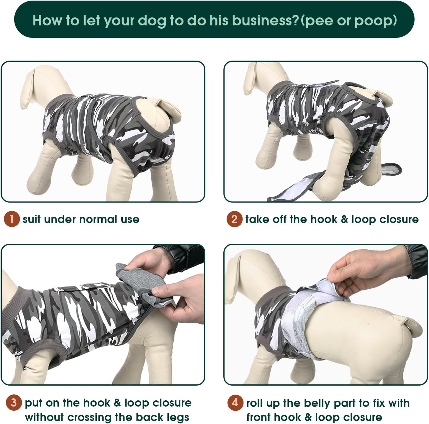 Kuoser Recovery Suit for Dogs Cats, Soft Dog Surgery Suit Female Male Spay
