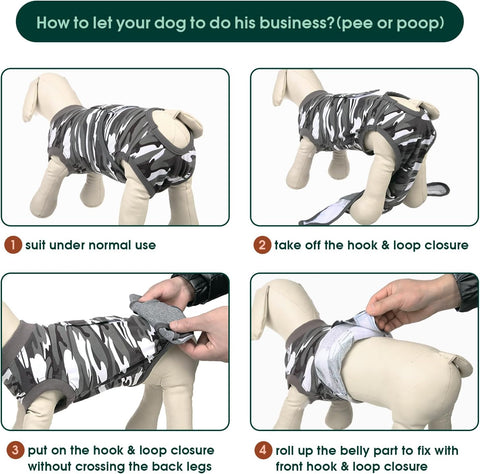 Kuoser Recovery Suit for Dogs Cats, Soft Dog Surgery Suit Female Male Spay