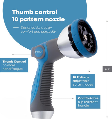 INNAV8 Garden Hose Nozzle Heavy Duty, Water Hose Sprayer Nozzle for Outdoor