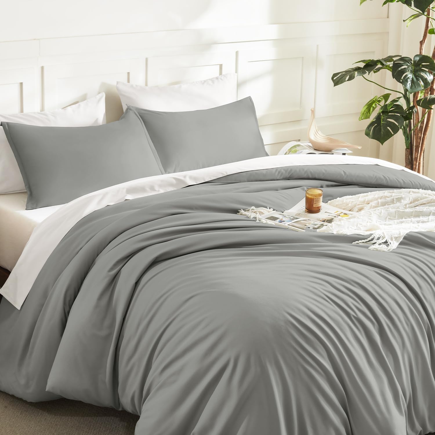 Litanika Comforter Full Size, 3 Pieces Lightweight Solid Bed Set