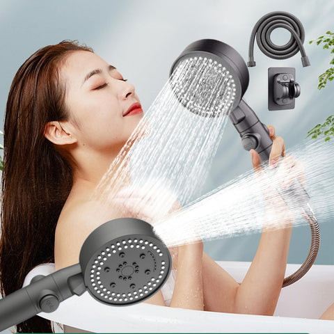 Generic Handheld High Pressure Shower Head, Built in 78in Long Hose And Adjustable Holders, 8 Spray Modes, Body Coverage Powerful Rain Showerhead, Top Spray (Gray)
