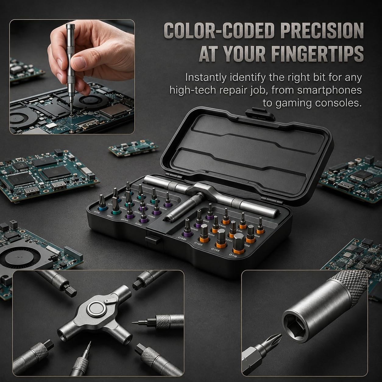 24-in-1 TOOLSONS Multi Tool Set, Ratchet Tool Kit with Multiple Bit Styles