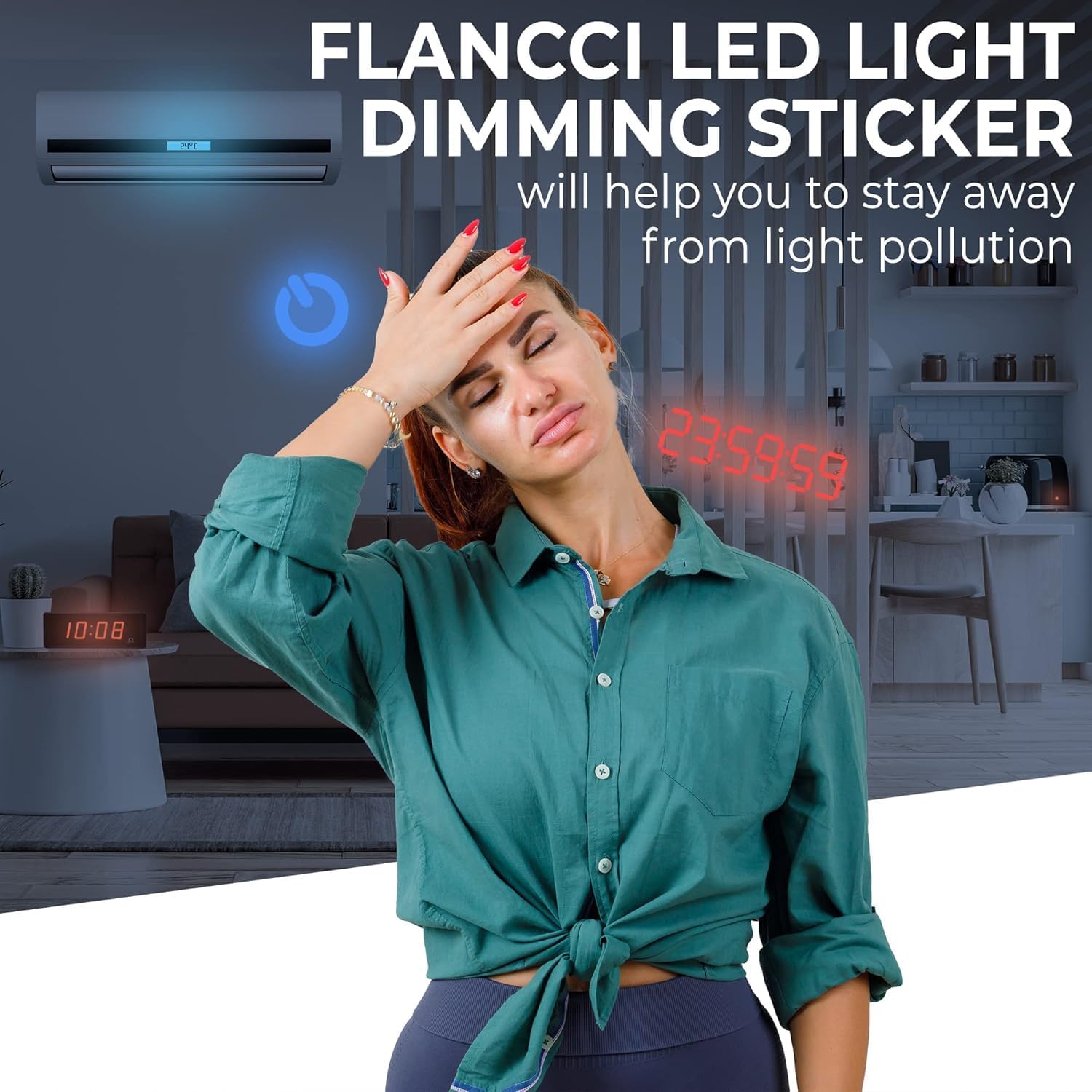 FLANCCI LED Light Blocking Stickers, Light Dimming Stickers, (2 Sheets) Dimming Sheets (4 Sheets 80%)