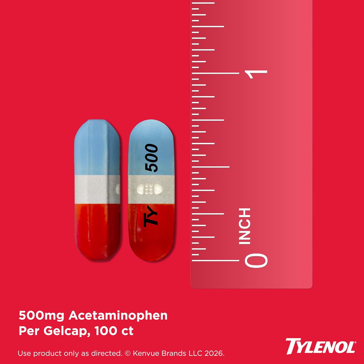 Tylenol Extra Strength Rapid Release Gels, 500 mg Acetaminophen, 100 Ct