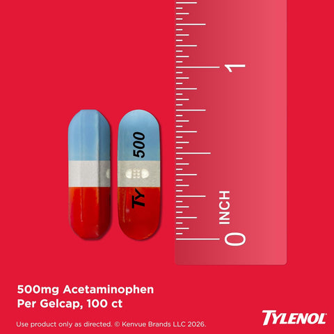 Tylenol Extra Strength Rapid Release Gels, 500 mg Acetaminophen, 100 Ct