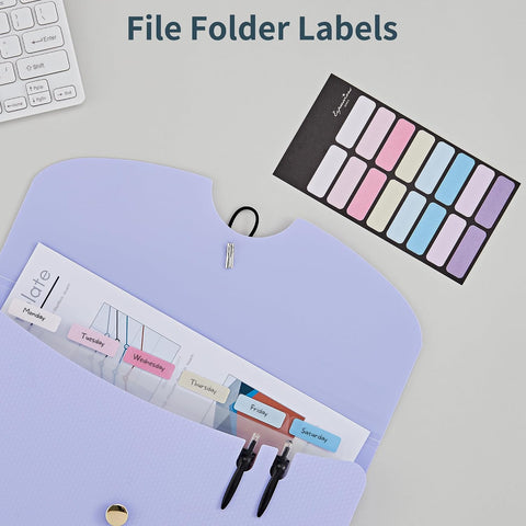 JARLINK 7 Pockets Expanding File Folder, A4 Accordion folders, Purple