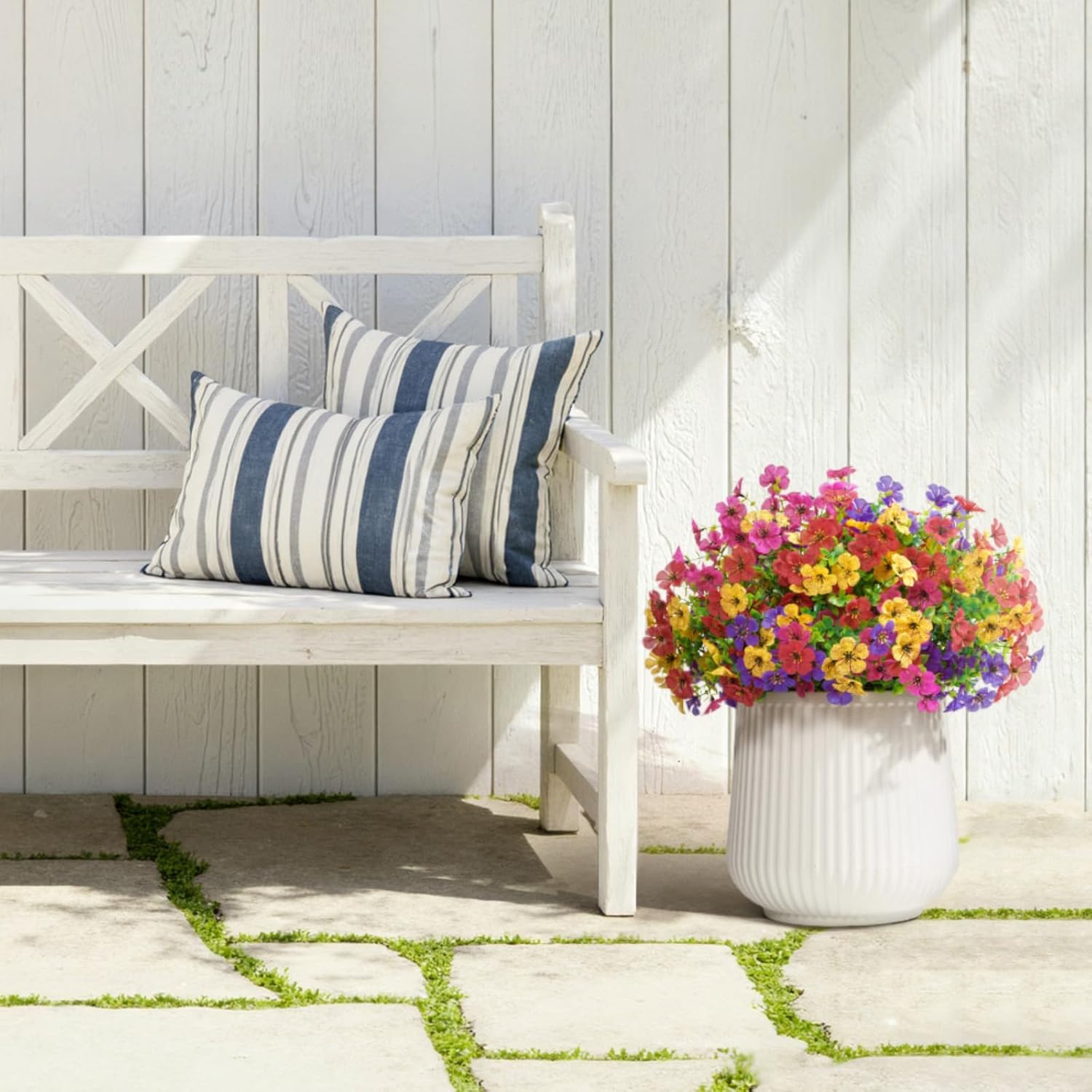 Lifewit Artificial Flowers for Outdoor, Faux Flowers for Garden Decor