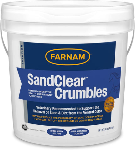 Farnam SandClear Crumbles, Psyllium Digestive Supplement, 32 Day Supply