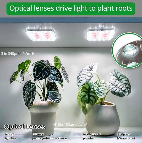 Under Shelf Grow Light, Auto Timer, Dimmable, Pearl White, 1-Pack