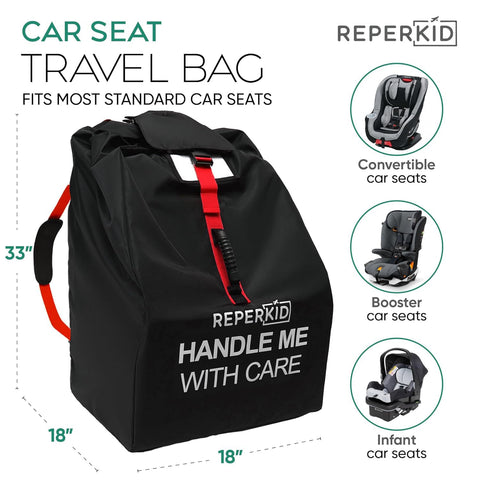 Car Seat Travel Bag for Airplane, Backpack Straps, Fits Most Car Seats