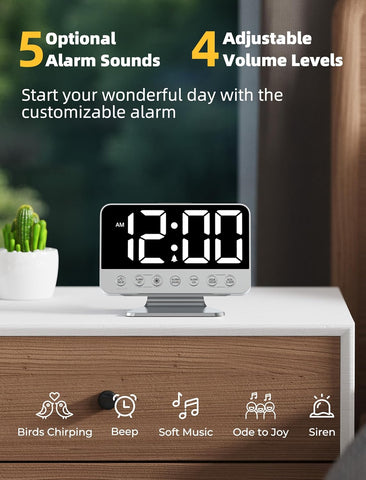 Odokee Digital Alarm Clocks for Bedrooms: Easy to Read Across The Room