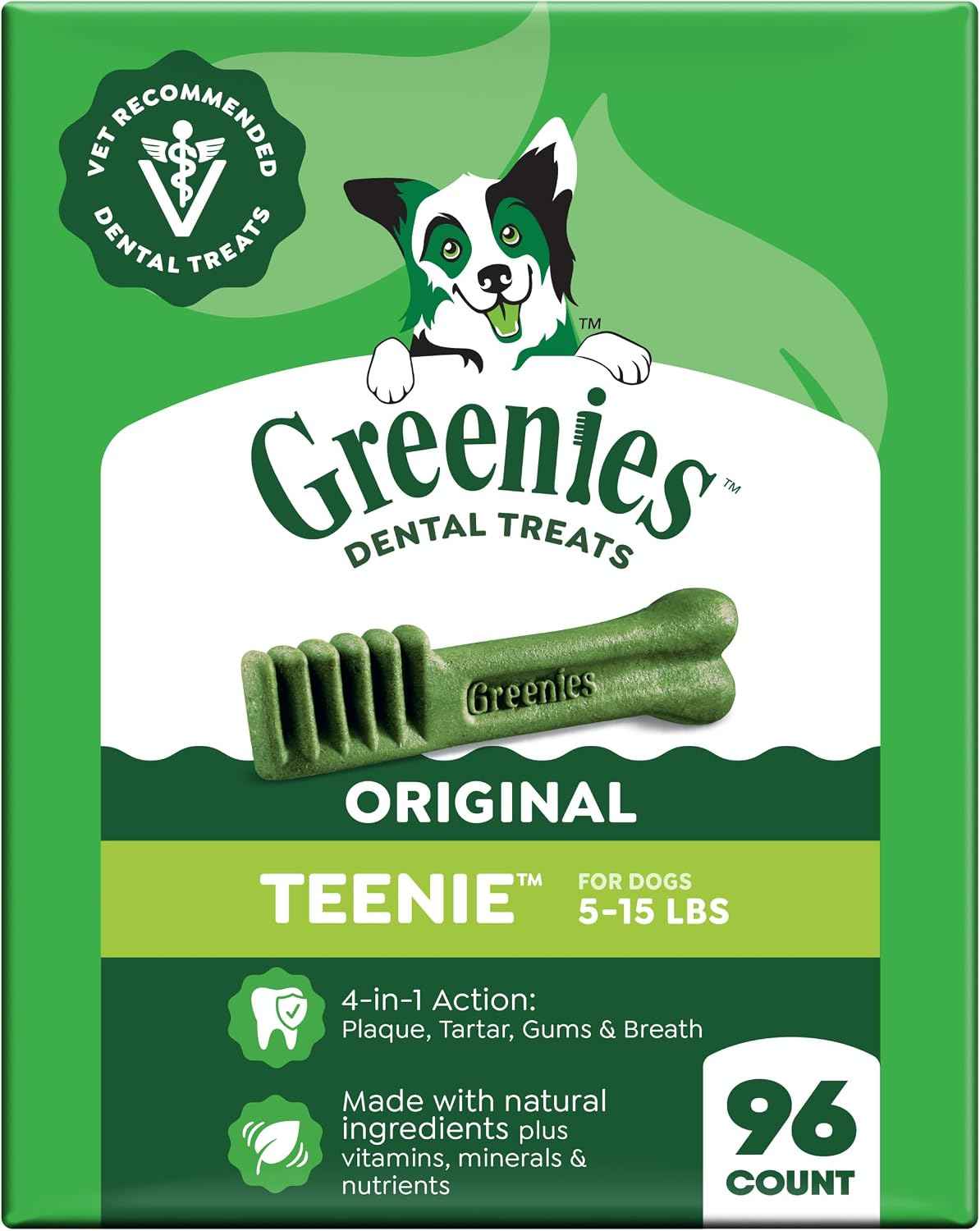 Greenies Teenie Original Natural Dental Dog Treats, Chicken, 96 Count