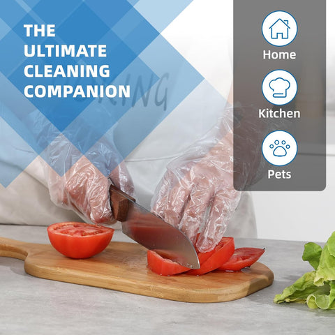 Brandon-super Food Prep Gloves Plastic Food Safe Brandon-super Gloves, Food Handling, One Size Fits Most Poly 500ct Clear 500 Count (Pack of 1)