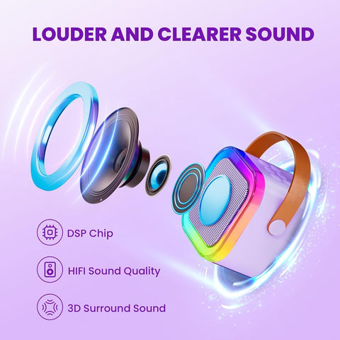IROO Mini Karaoke Machine for Kids, Birthday Gifts Toys for Girls Ages 3-12