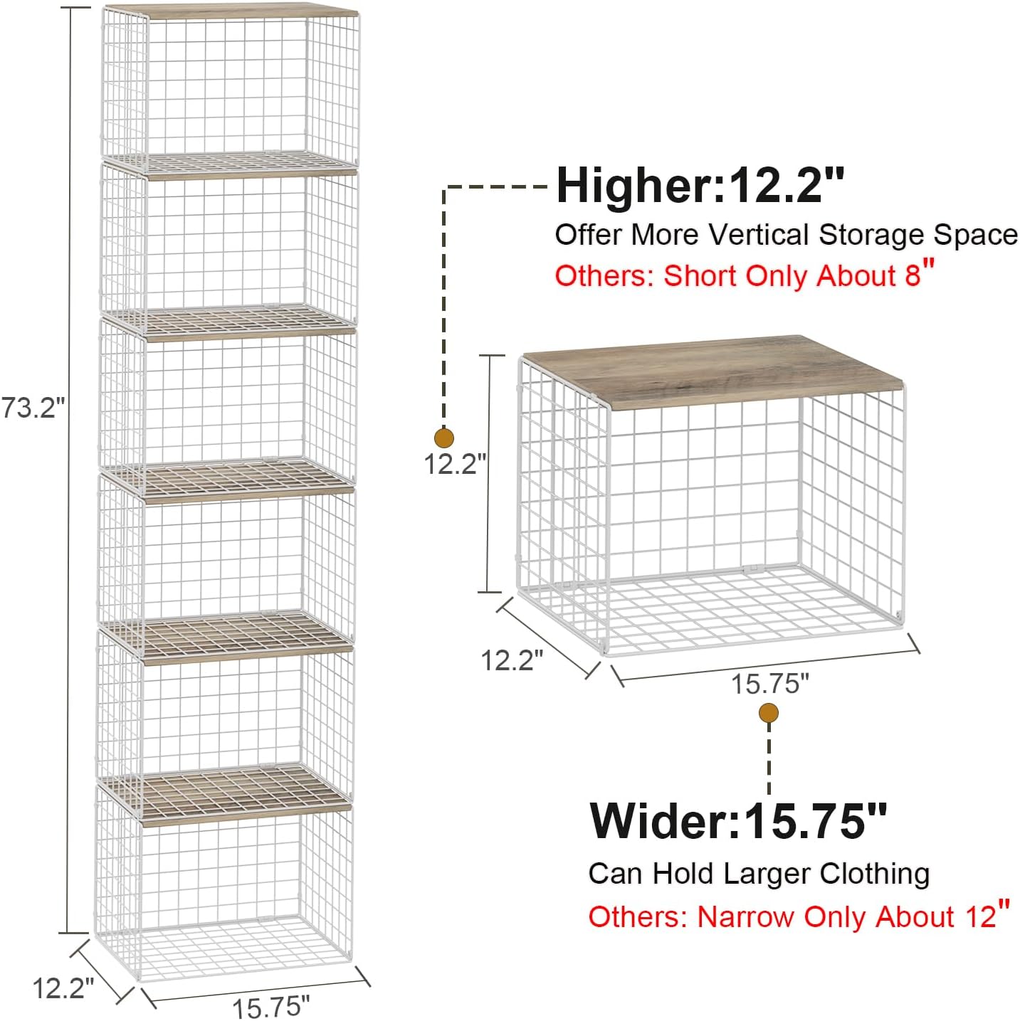 Widened and Heightened Large Capacity Closet Organizers And Storage Shelf