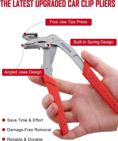 Car Clip Pliers, Panel Clip Removal Tool for Plastic Fasteners, Red