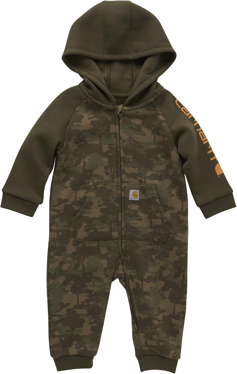 Carhartt baby-boys Long-sleeve Hooded Zip-up Footless Jumpsuit One-piece Hoodie