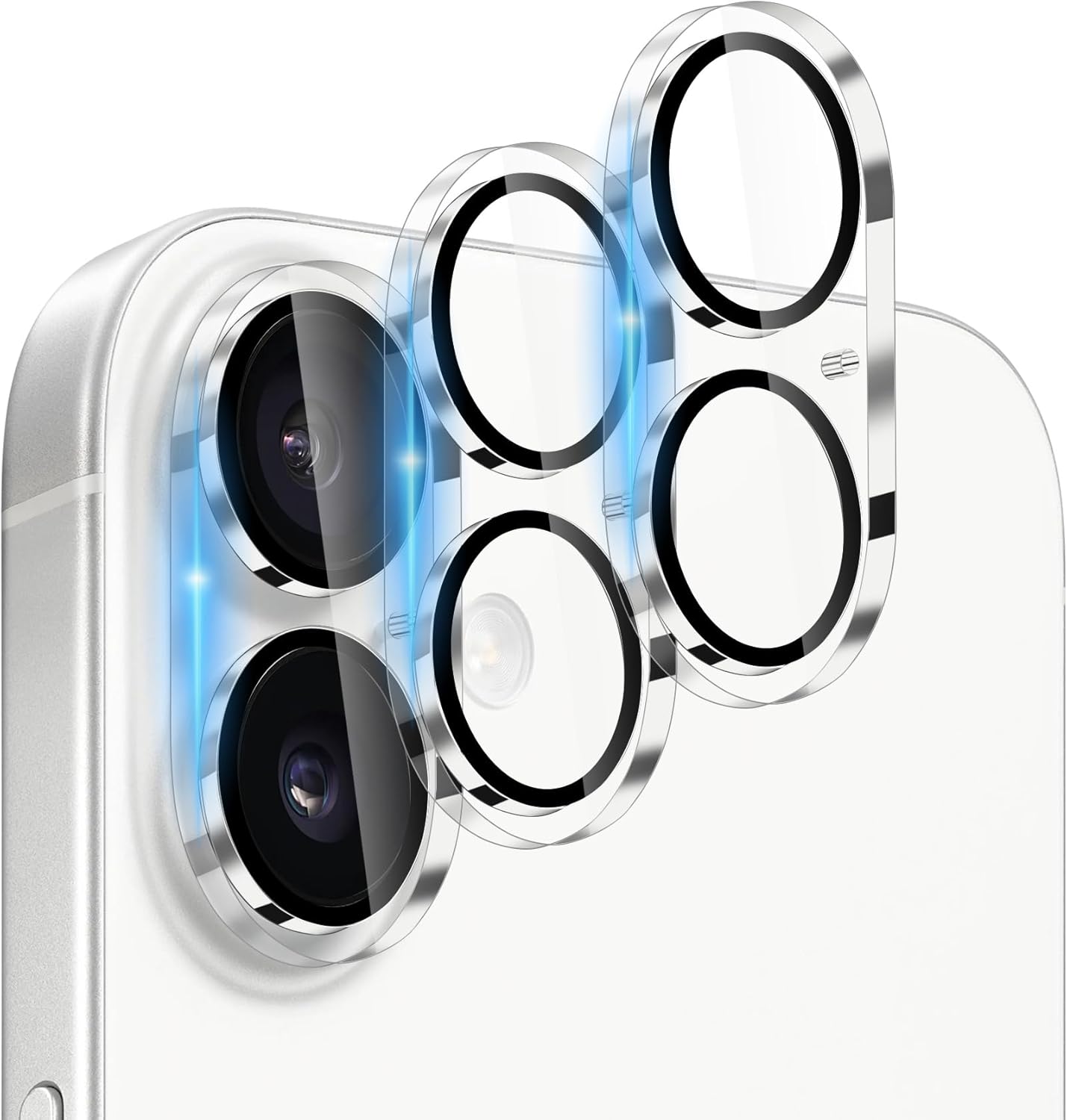 Dengduoduo 3 Pack Camera Lens Protector for iPhone 17, Tempered Glass, Ultra HD, 9H Hardness, Anti-Scratch, Case Friendly,[No Affect on Night Shots], Clear