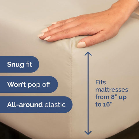 King Size 4 Piece Sheet Set - Comfy Breathable & Cooling Sheets - Wheat