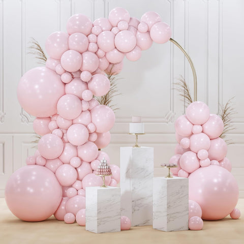 PartyWoo Pale Pink Balloons 85pcs Light Pastel Baby Pink Different Sizes