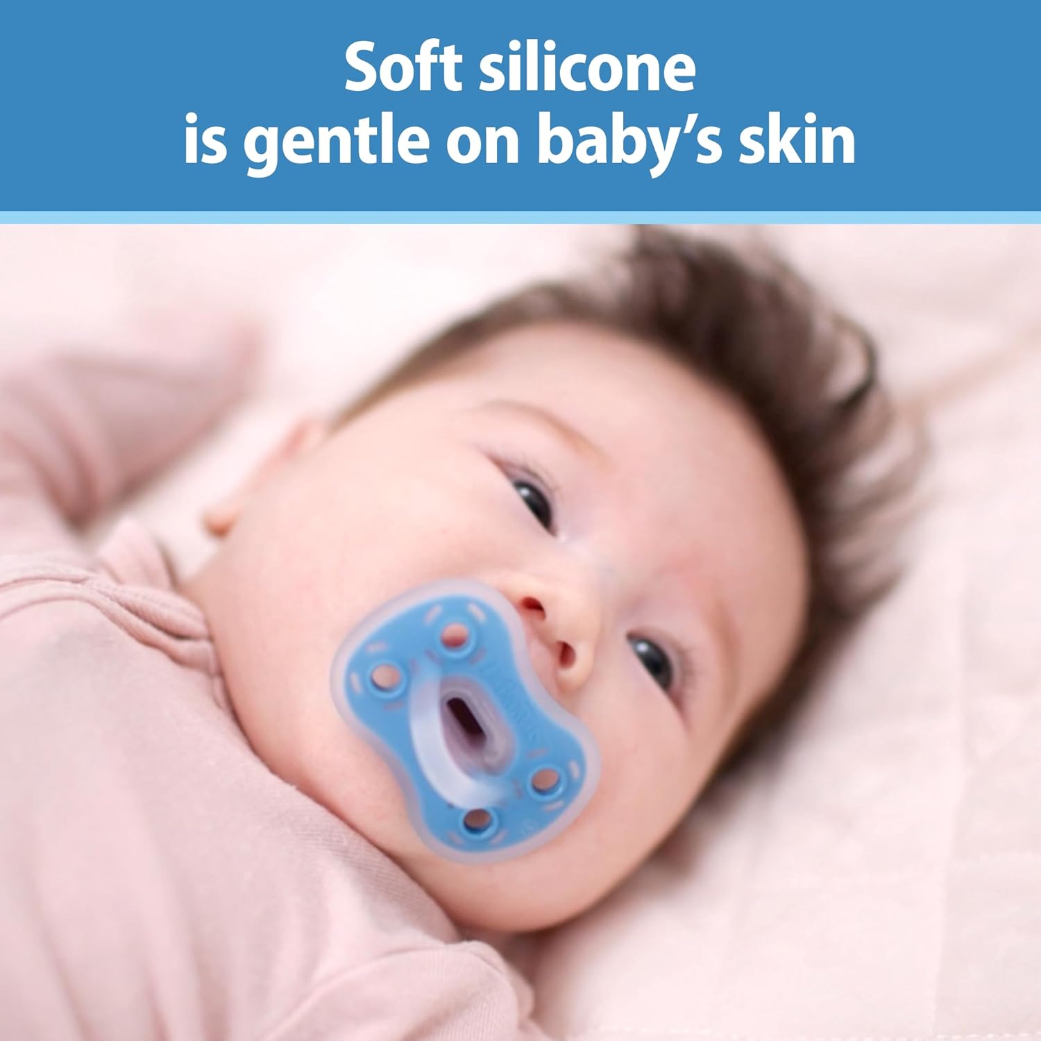 Dr. Brown's Advantage One-Piece Silicone Baby Pacifier, 0-6m, 4-Pack